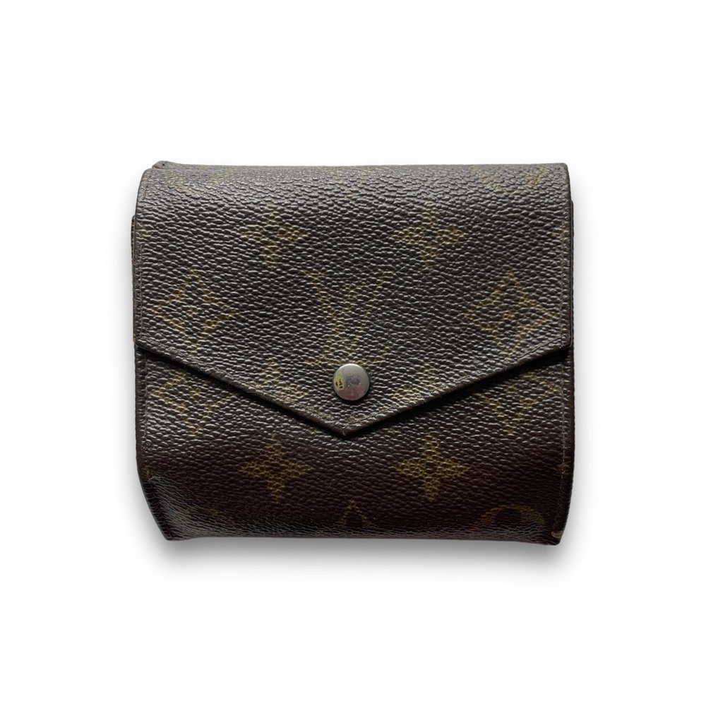 Vintage Louis Vuitton Monogram Portefeiulle Elise Trifold Wallet Brown 9W0713